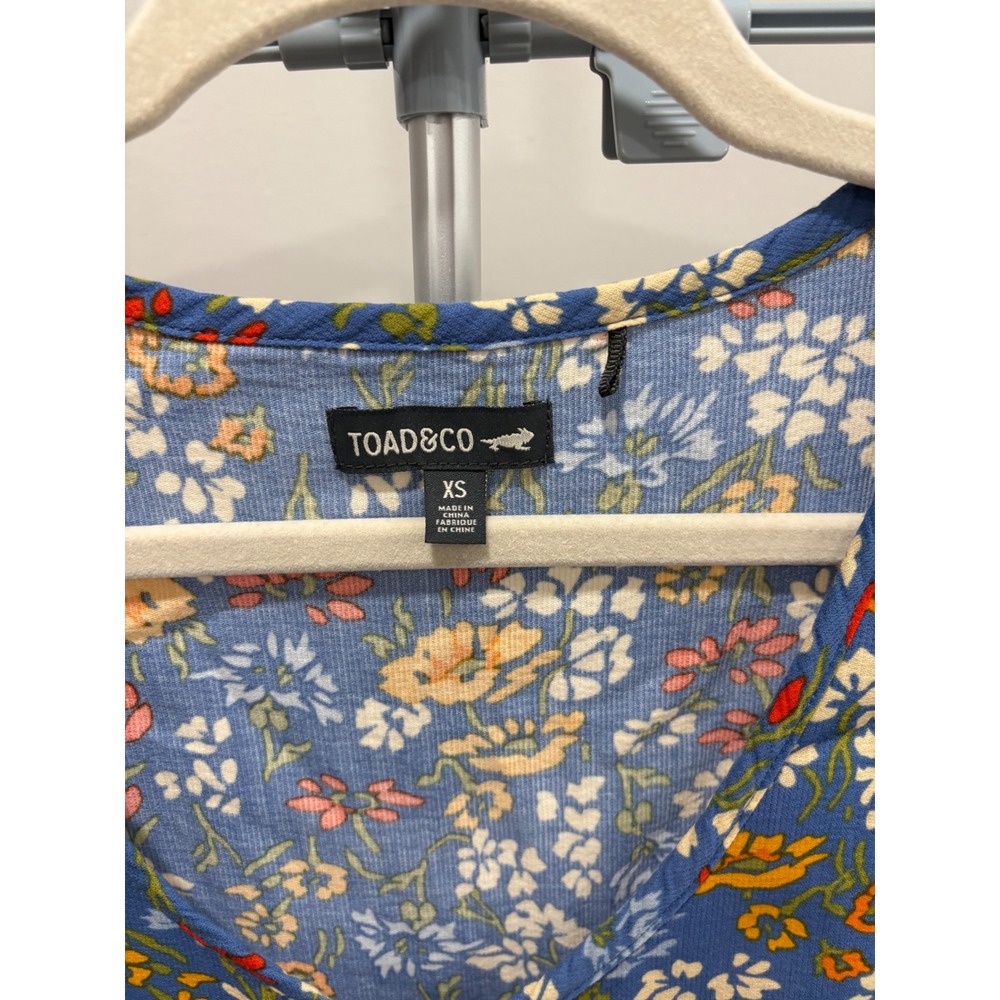 Toad & Co Manzana Tiered Sleeveless Dress Floral Tank Button Down Cottagecore XS - Picture 2 of 10